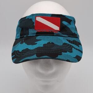 Tormenter Hat Visor Adjustable Mens One Size Blue Camo Dive Flag Outdoor Fishing